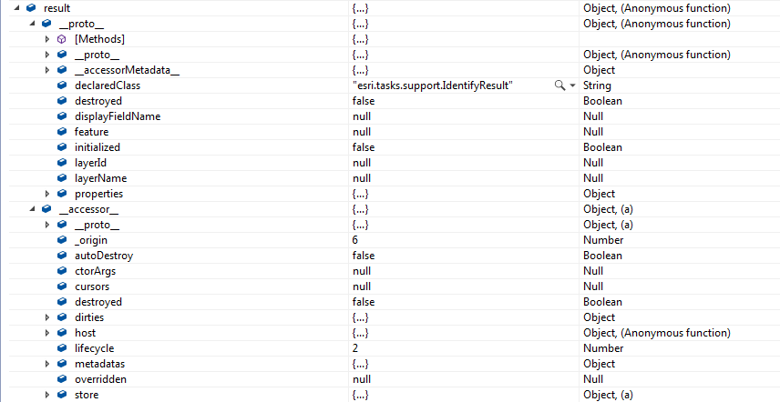 Result Object in JavaScript API 4.6