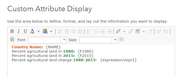 Custom popup configuration