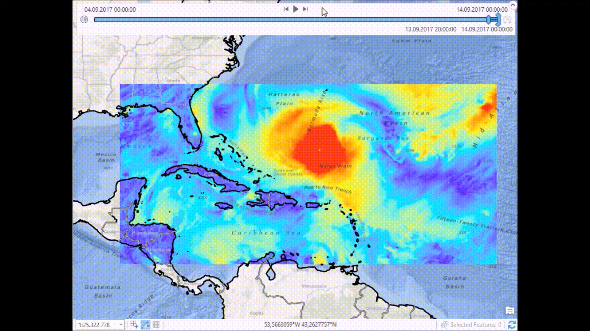 Animation von Hurrikan Irma