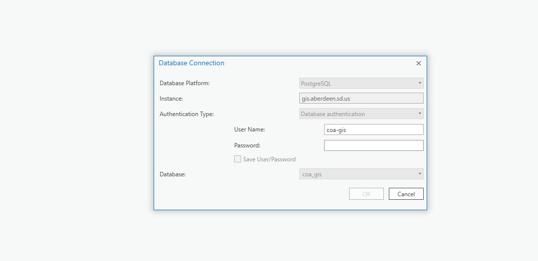 how my database connection in Pro is set up