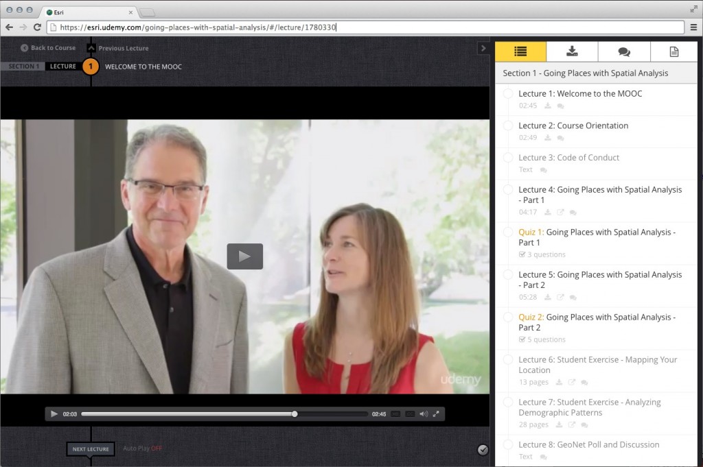 David and Linda in a course Video