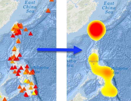 Unique value points to heat map renderer
