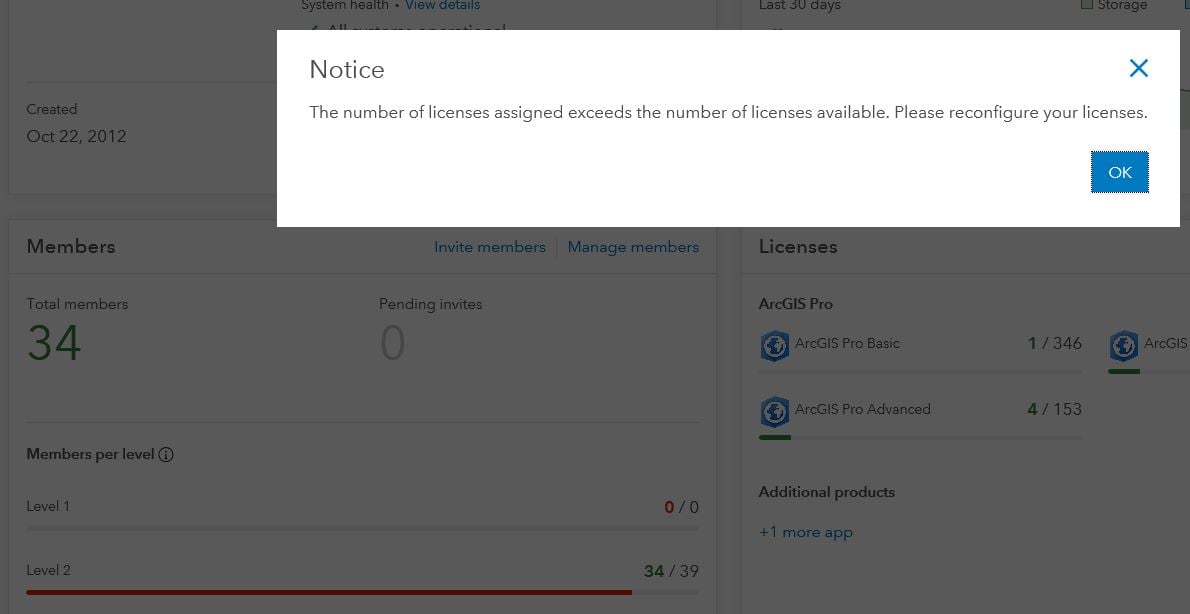Error Message with user count.
