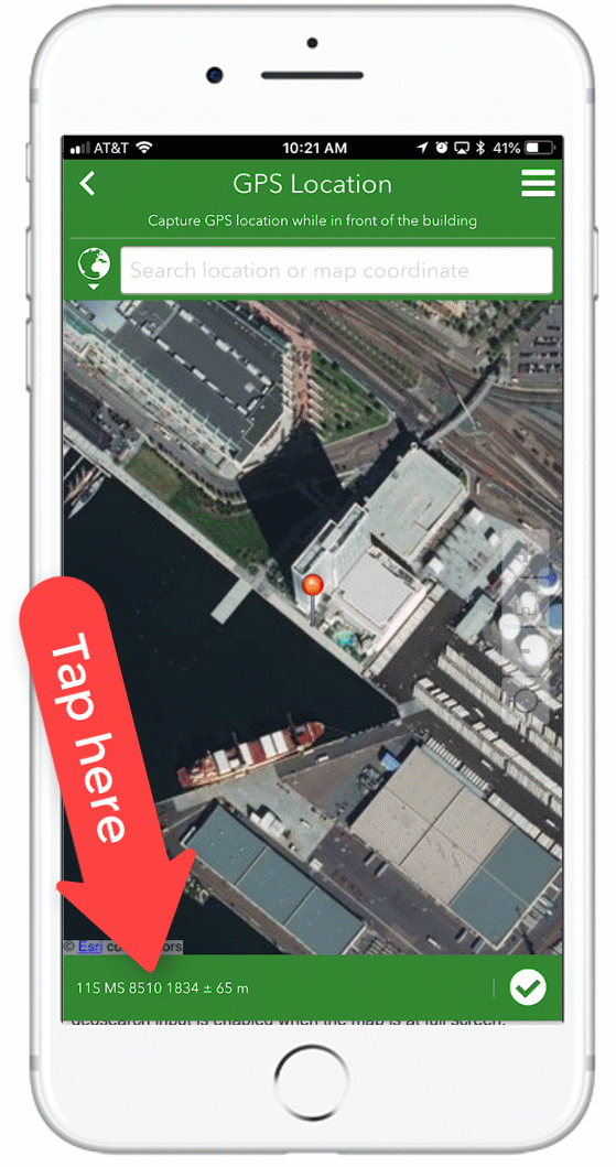 Dynamic coordinate readout in Survey123 map detail view