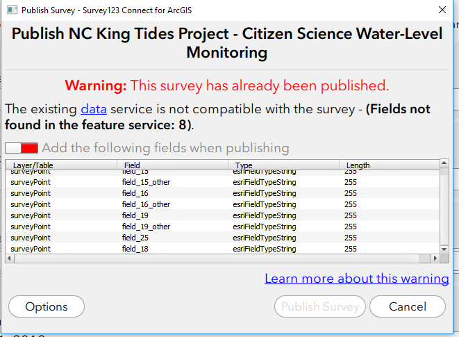 screen capture of error I encountered
