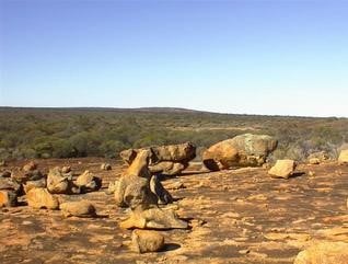 Above, the landscape as it appears at 30 South Latitude, 118 East Longitude, in Western Australia.