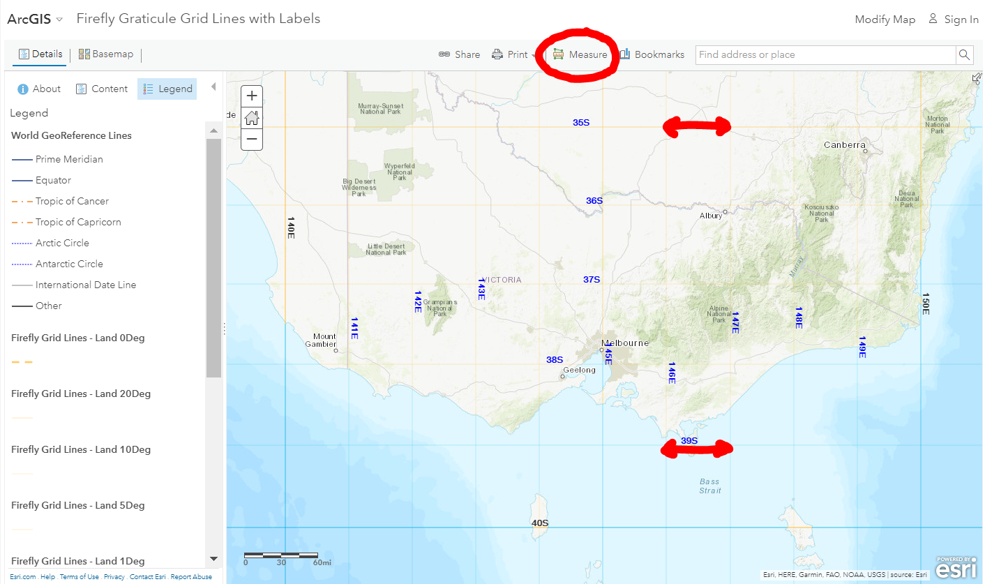 Latitude and longitude degree grid in ArcGIS .
