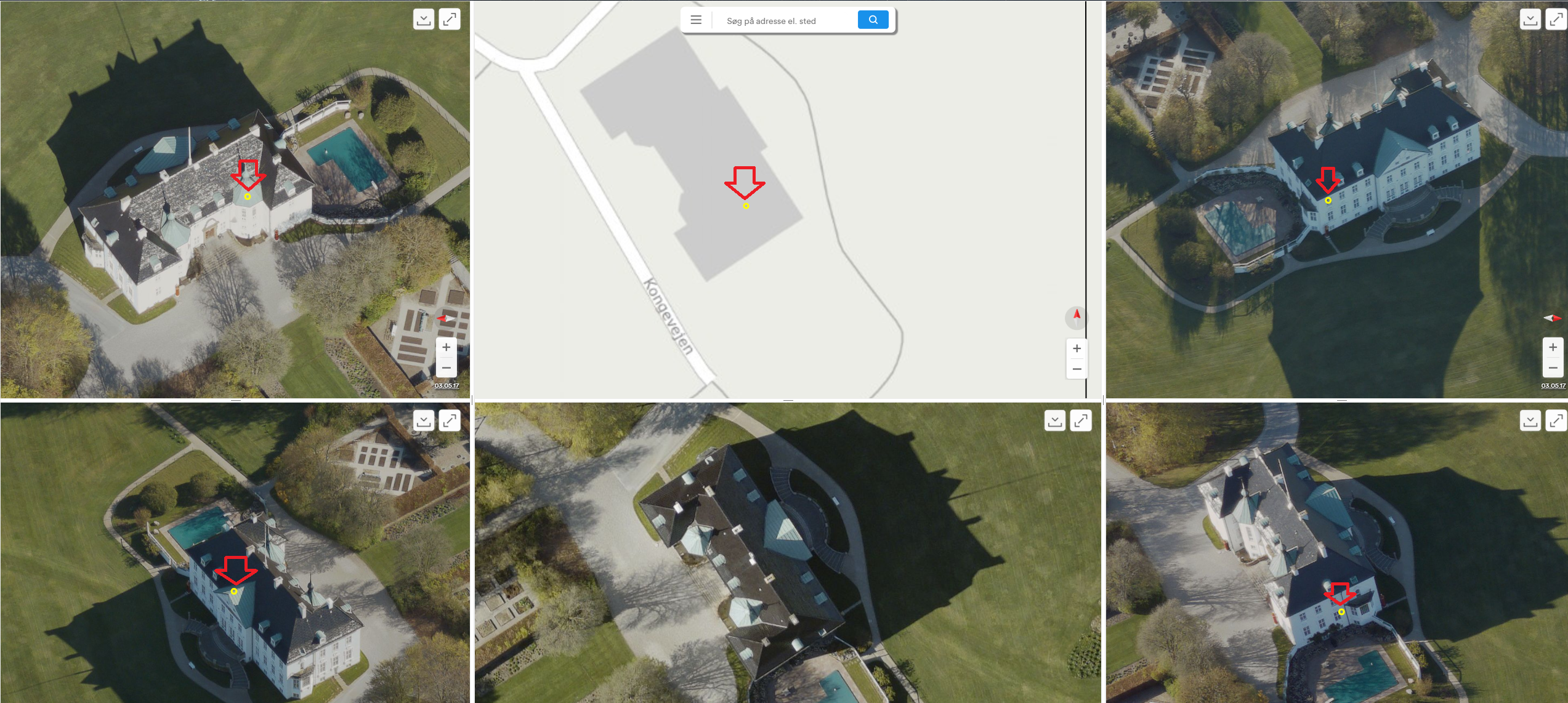 A screenshot from the application for viewing perspective imagery.