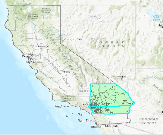 Map of Riverside-San Bernardino ZIP Codes