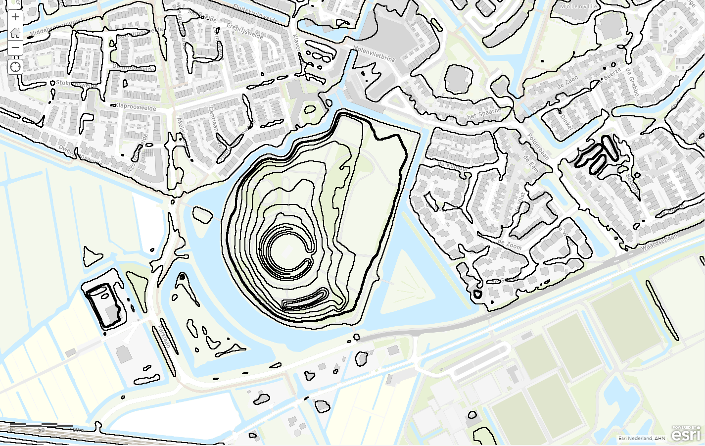 AHN - Contour visualisatie