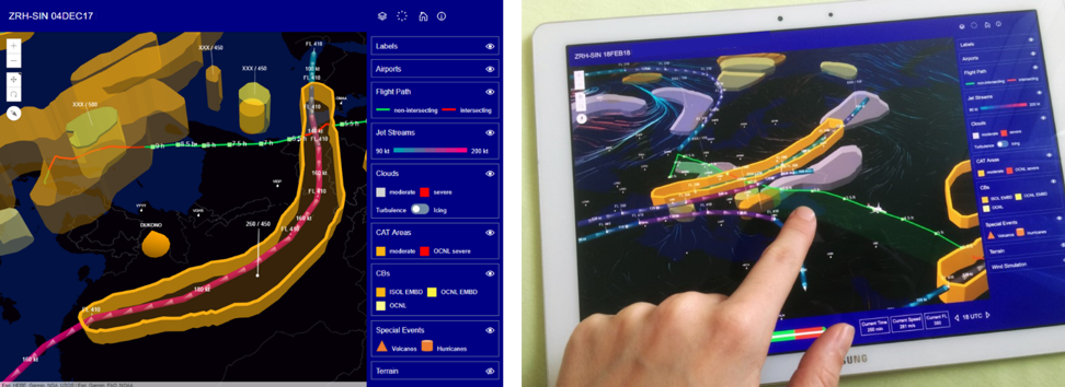 ブラウザーとタブレットの Web アプリケーションのインターフェイス