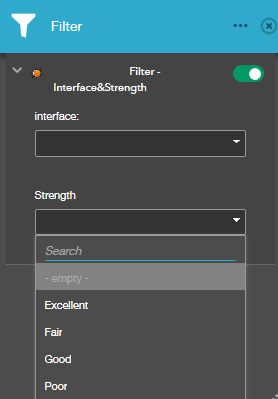 Filter widget WAB