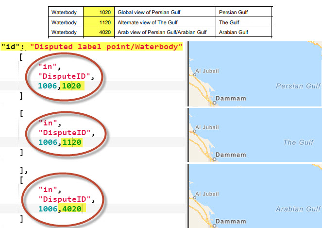 Customize disputed labels Esri Vector Basemaps