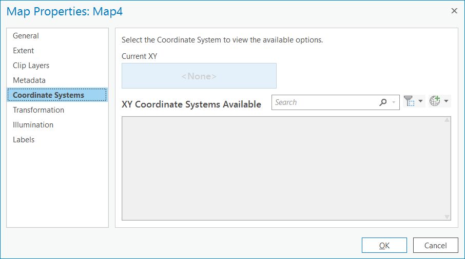 Map properties - Coordinate Systems
