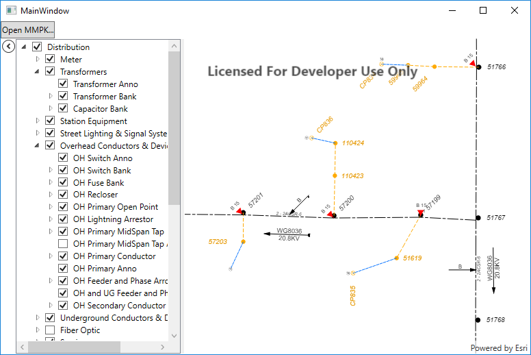Screen shot of example app in action