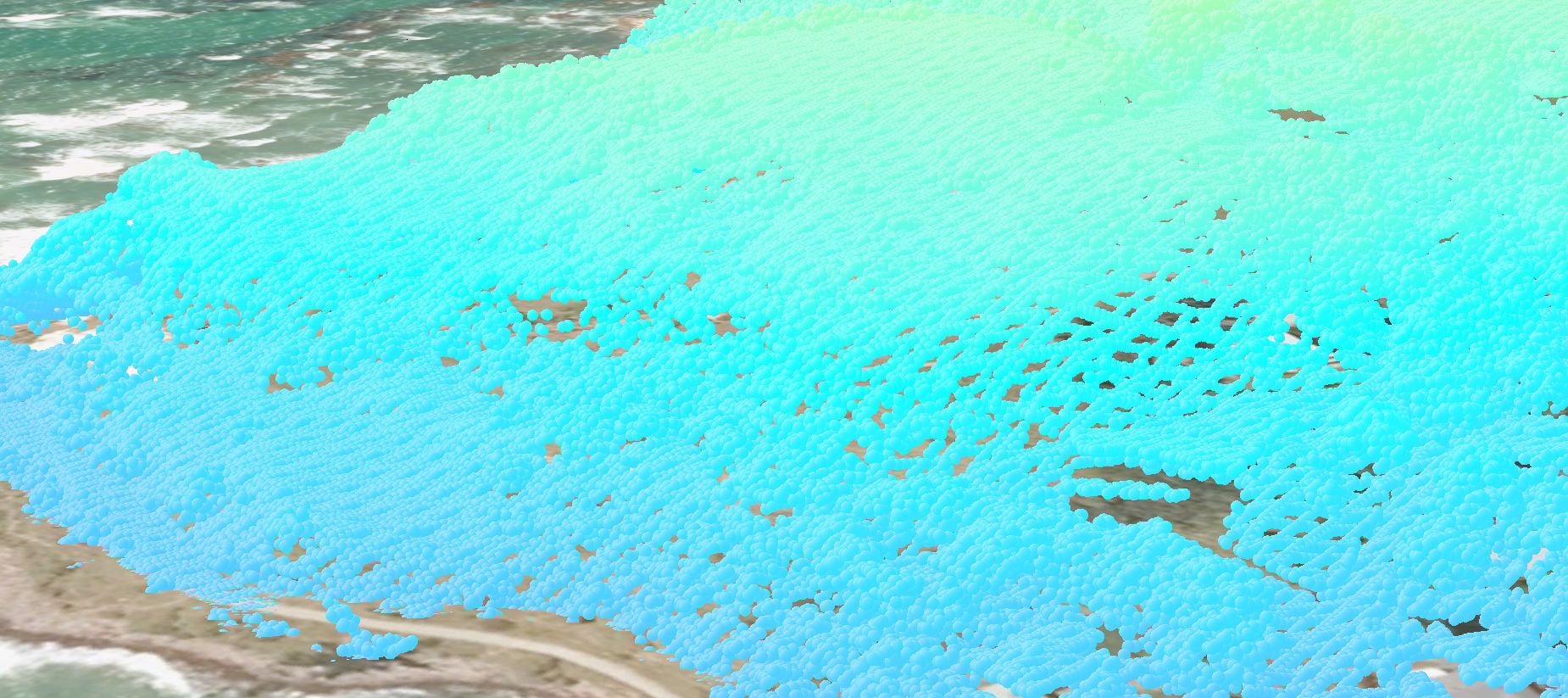 Some high denisty LiDAR on a coastline