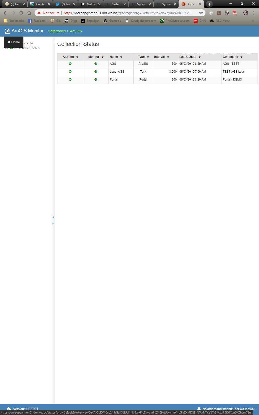 Vertical Monitor ArcGIS Section