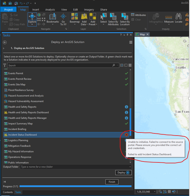 Error in solution deployment tool