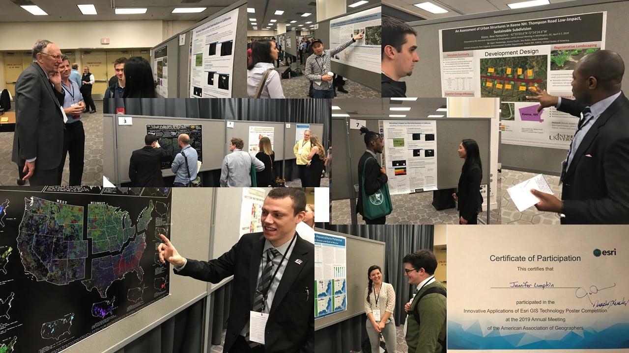 Collage of Esri AAG poster competition