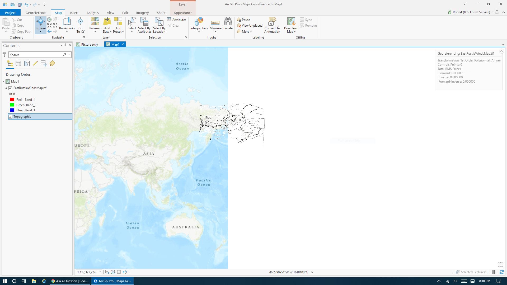 This is the picture I am showing you that I needed the basemap for the Alaska side.