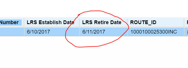 RCE Attribute Table for Route