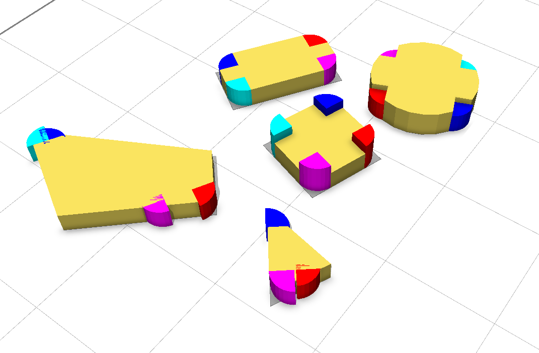 Rounded corners on various footprint shapes