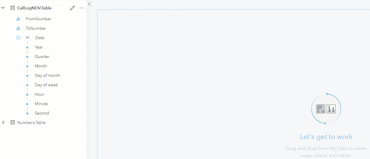 Using ArcGIS Insights, we can create a link chart from the From number and the To number in the call logs.