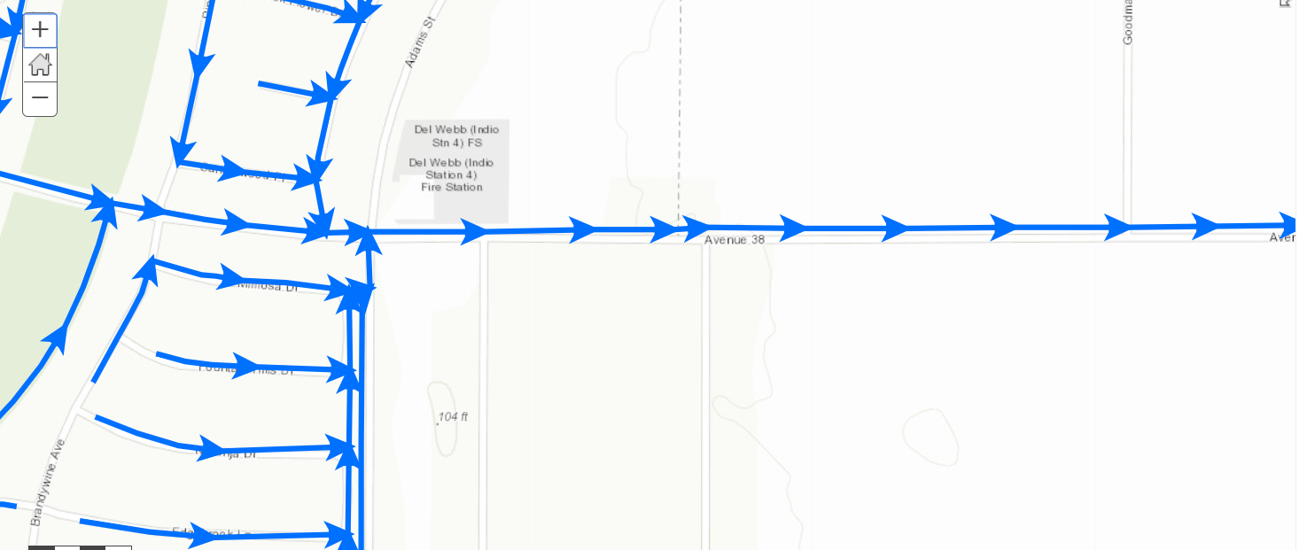 Layer rendering arrow on map