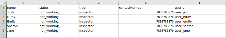 CSV file of tree inspectors