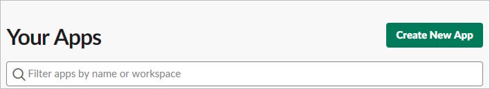 Create new app button