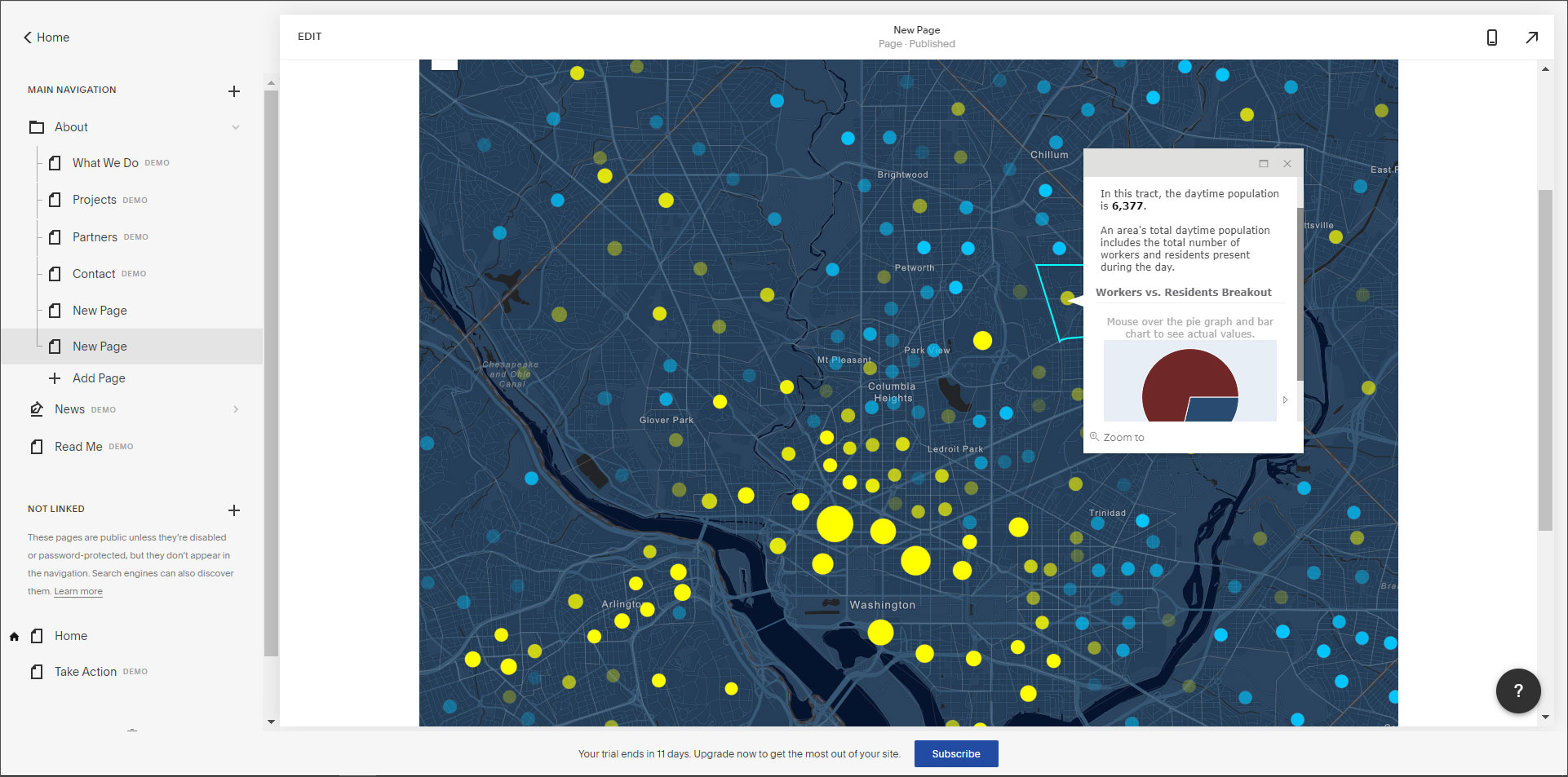 Embedded web map in Squarespace