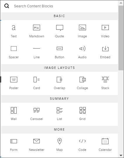 Squarespace blocks