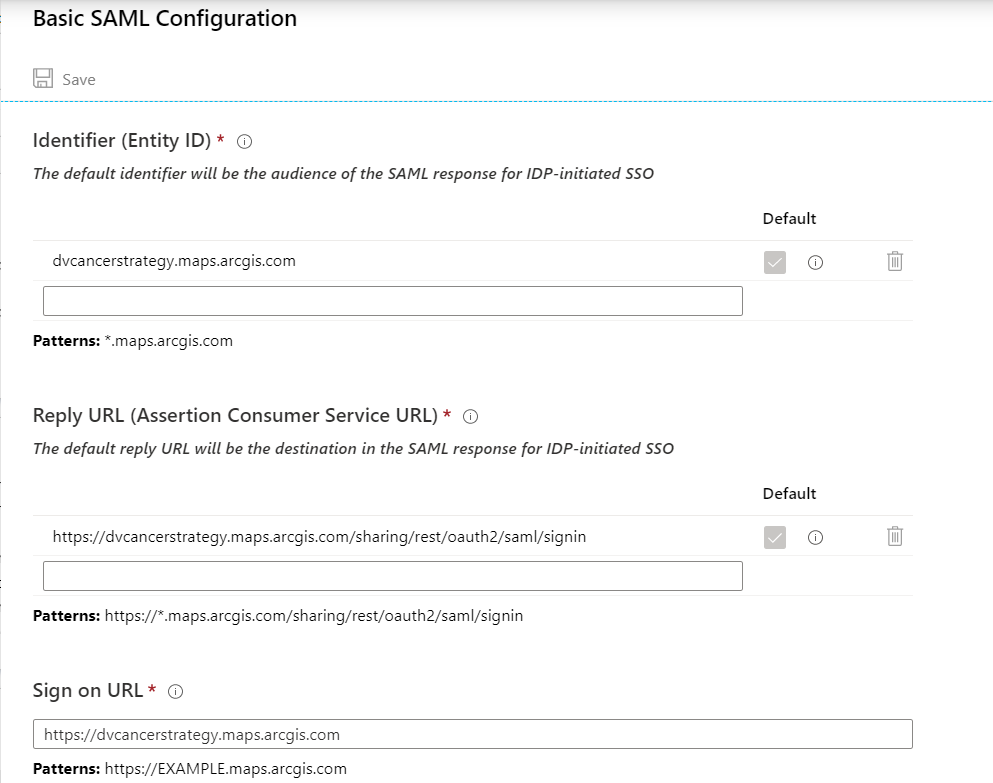 Editing Basic SAML Configuration