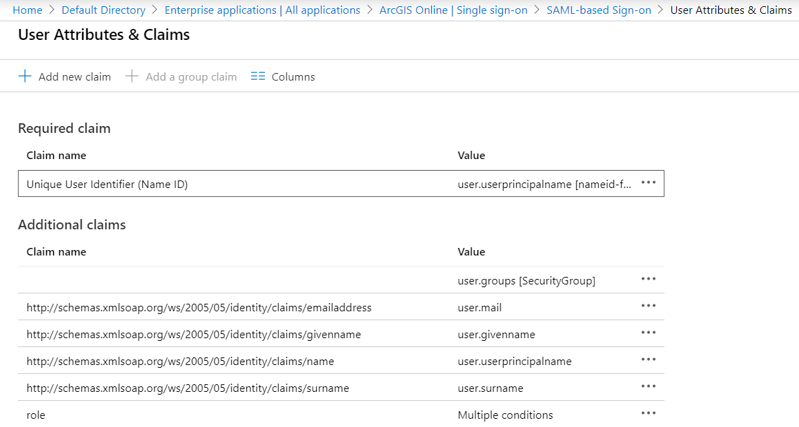 Edit Claims and Attributes