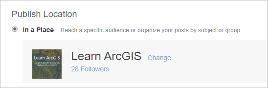 Publish Location set to Learn ArcGIS