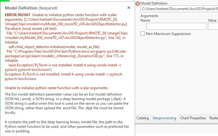 Note the error related to the incorrect Python environment.