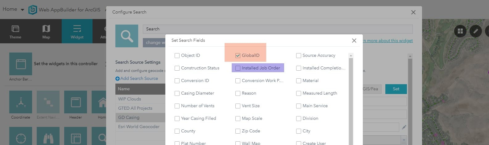 Set Search Fields