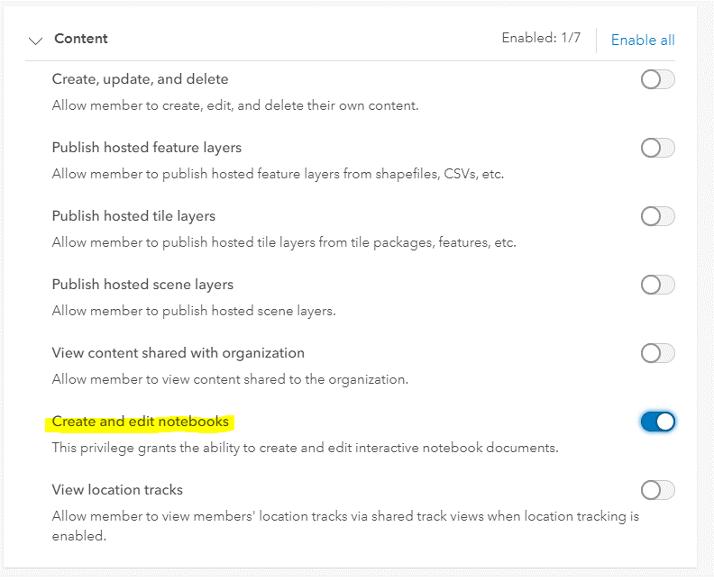 Any notebook user must have the Create and Edit Notebooks privilege enabled.