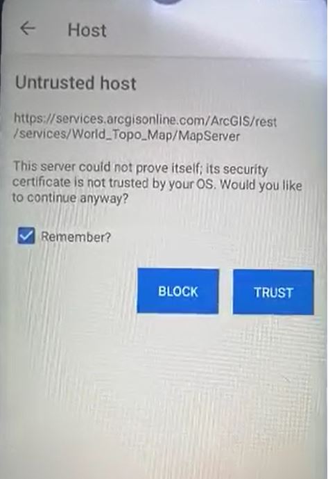 Workforce Untrusted Host message