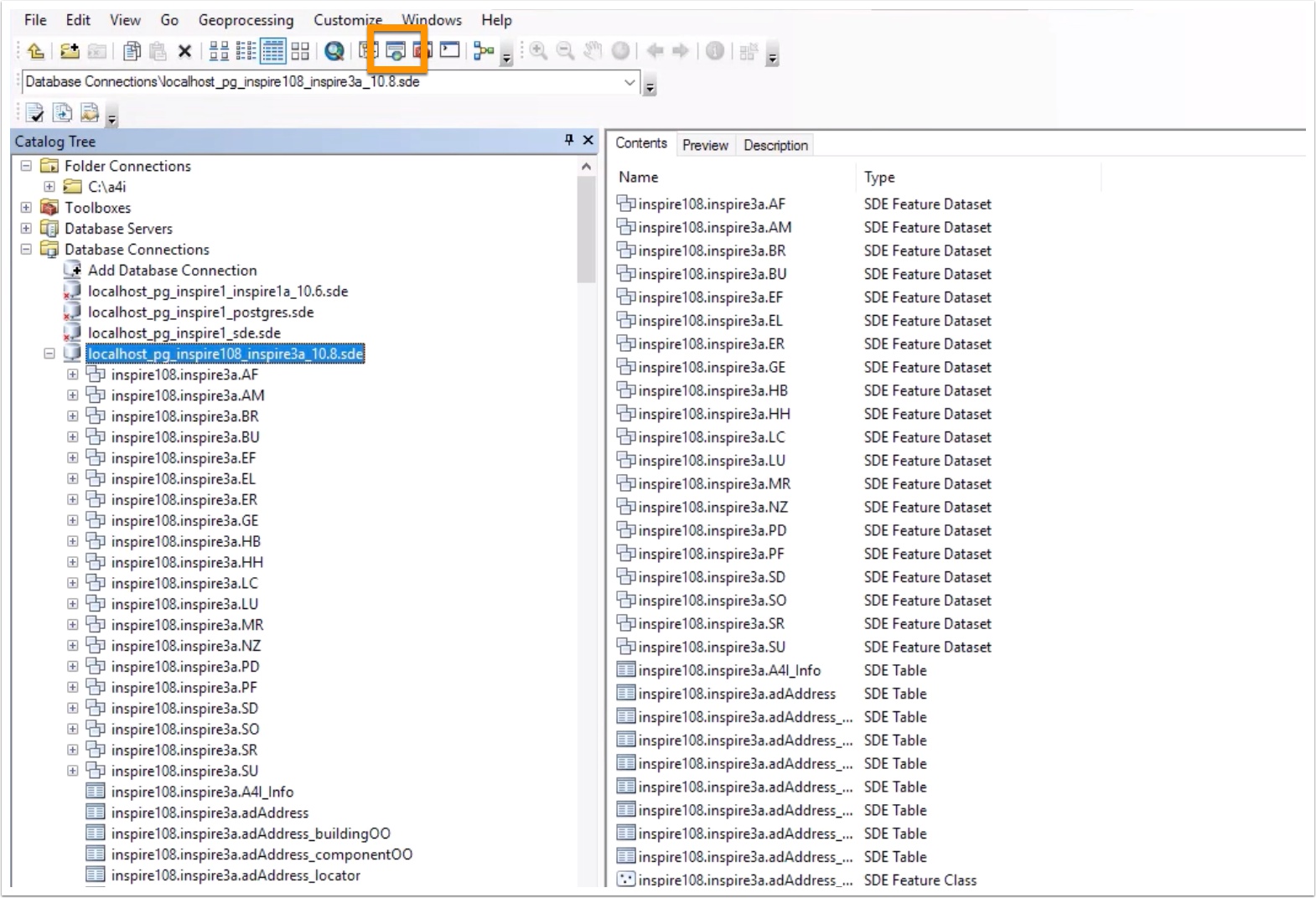 Load the Geodatabase in ArcMap