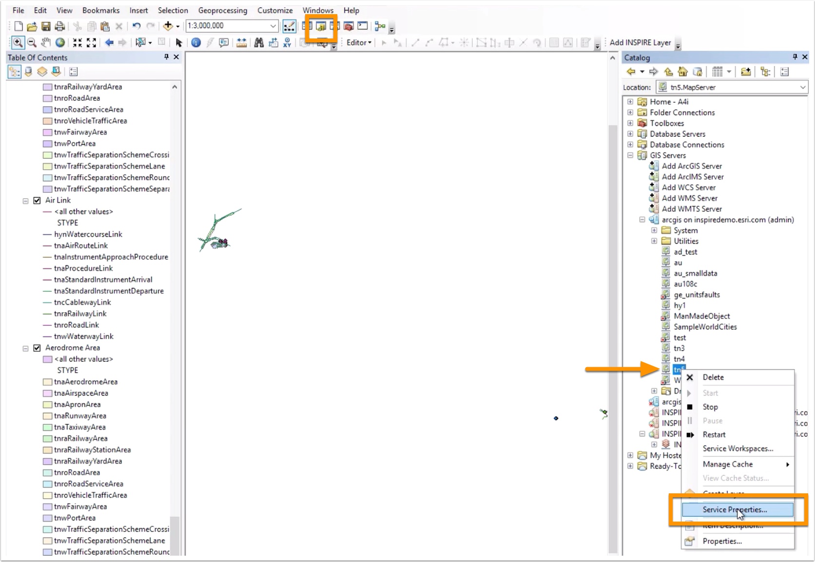 Edit interface for INSPIRE Services in ArcGIS for INSPIRE