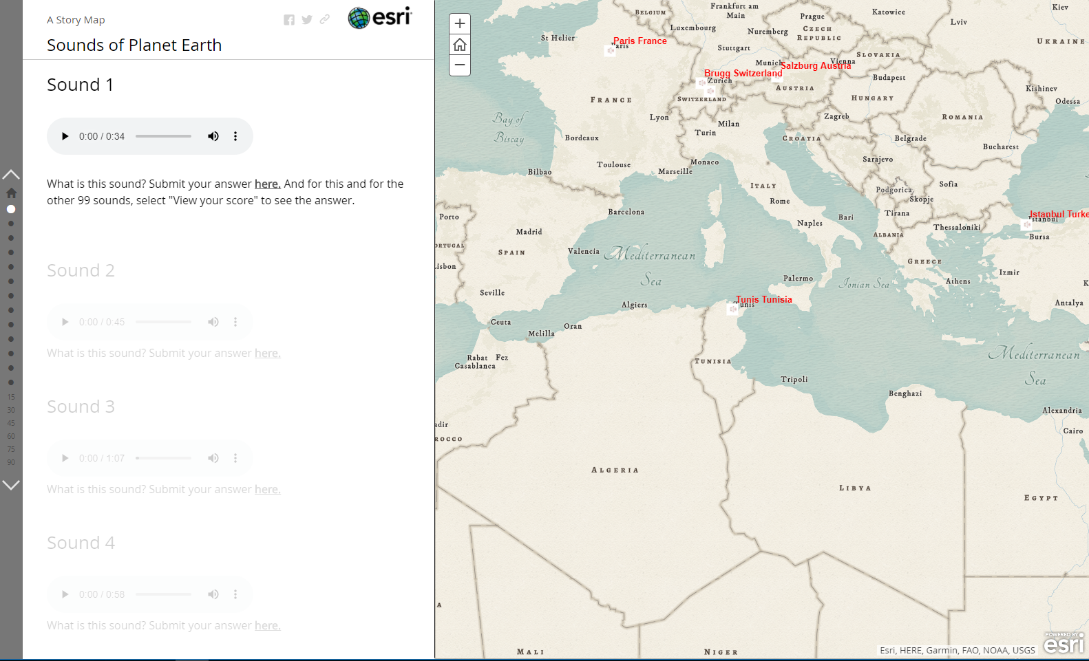 Quiz sounds around the world.