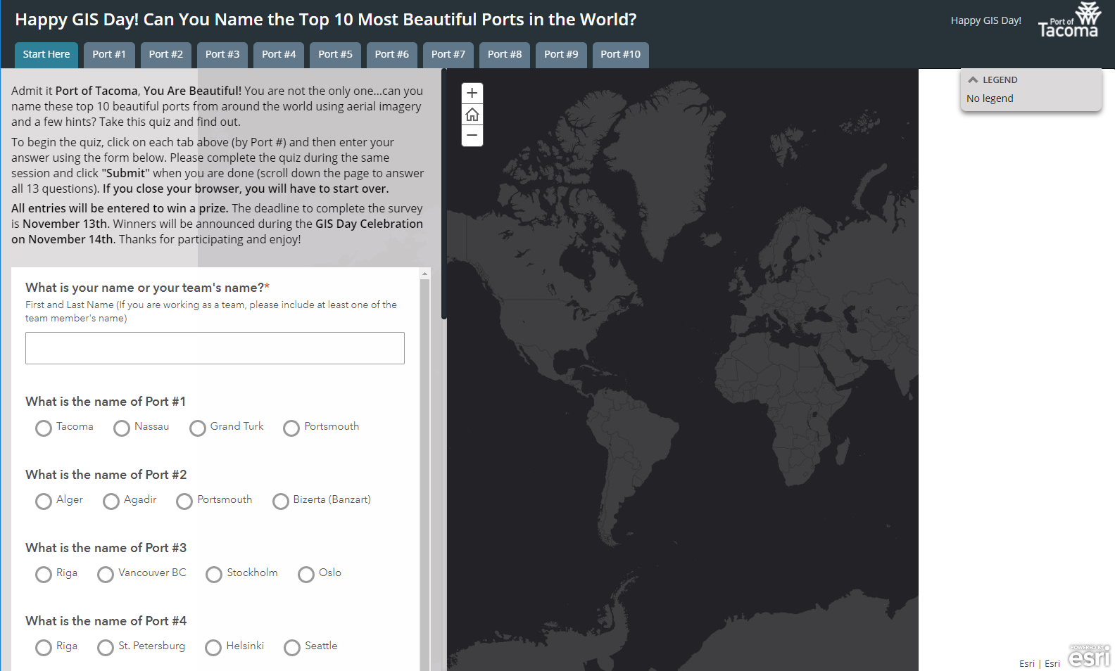 Quiz ports of the world.