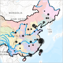 part of a map of China