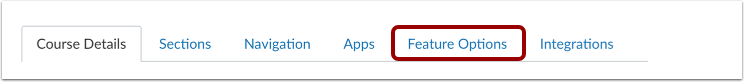 feature options for a course